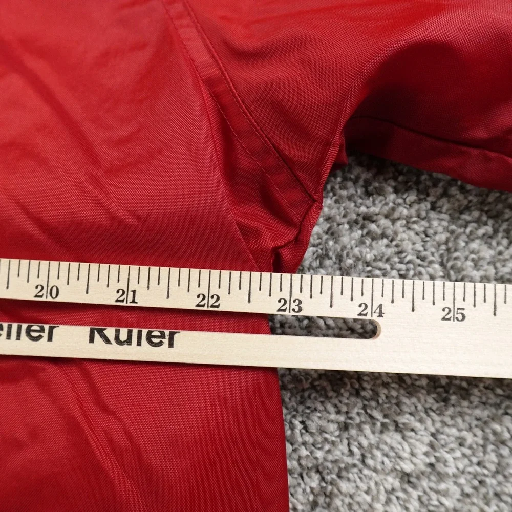 VTG Nike Jacket Mens M Red Swoosh Fleece Lined Zip Track Windbreaker Coat‎ Y2K